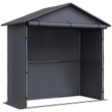 Outsunny Cort Garaj cu Intrare Rulabilă, Corzi și Țăruși, 1.1x2 m, Gri &Icirc;nchis | Aosom Romania