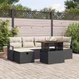 Cumpara ieftin Set de canapele pentru grădină 7 pcs Negru poliratan