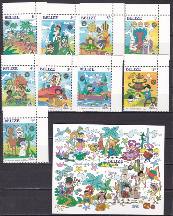 Belize 1985 Disney MI 829-837 + bl. 74 MNH