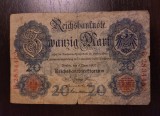 Bancnota Germania - 20 Mark 1907 - An rar