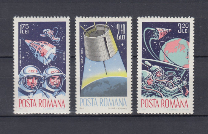 ROMANIA 1965 LP 611 COSMONAUTICA SERIE MNH