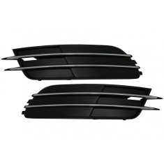 Set Grila Bara Fata pentru Audi A6, C7, 4G, 2011-2014, fara loc de proiectoare, Cromate