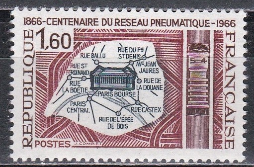 Franta 1966 - Centenarul Paris Pneumatic Post, MNH