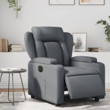 VidaXL Fotoliu rabatabil electric, gri, piele ecologică