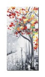 Cumpara ieftin Tablou pictat manual hol, living, dormitorl, Pe drumul meu, 80x40cm ulei pe panza in cutit efect 3D