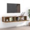 Gossi set dulapuri tv, 2 piese, stejar fumuriu, lemn prelucrat