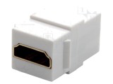 Cuplor HDMI Keystone albă cu &icirc;mpingere HDMI 2.0 - DIGITUS