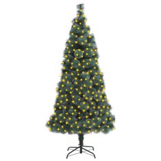 vidaXL Brad Craciun artificial pre-iluminat/suport, verde, 240 cm, PET foto