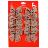 Fundite Craciun In, Bej, Fulgi Glitter Rosu, 9x8cm, Set 8 Bucati, Oem