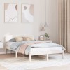VidaXL Cadru de pat cu headboard Alb 120 x 190 cm Lemn masiv de pin