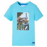 Tricou pentru copii, albastru verzui, 116 GartenMobel Dekor, vidaXL