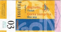 Pentru colectionari, bilet autobuz Italia
