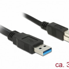 Cablu USB 3.0-A la USB-B 3m T-T Negru, Delock 85069