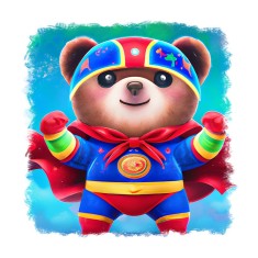 Sticker decorativ Super Ursul, Multicolor, 55 cm, 11076ST foto