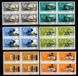 ROMANIA 1974 LP 847 CENTENARUL UPU SERIA IN BLOC DE 4 TIMBRE MNH, Nestampilat