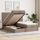 vidaXL Cadru de pat otoman cu saltele Cappuccino piele artificială 3313663