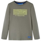 Tricou pentru copii cu m&acirc;neci lungi, kaki, 116