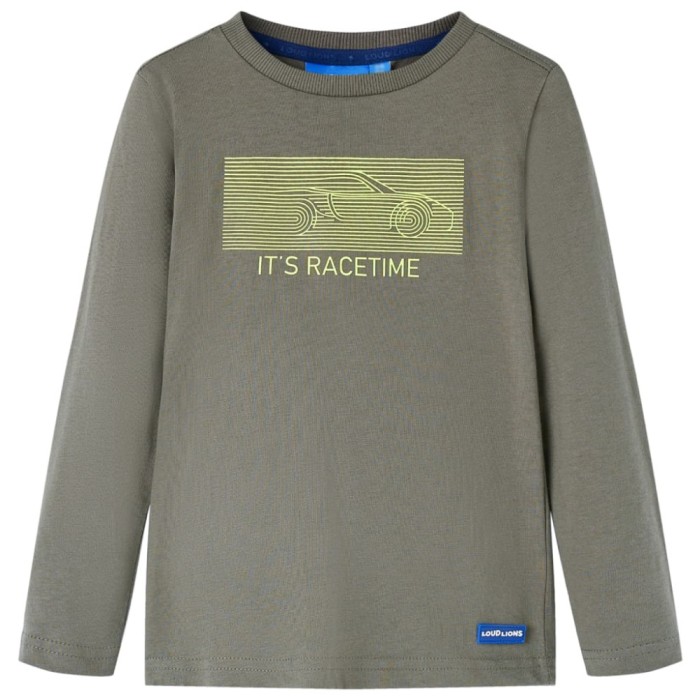Tricou pentru copii cu m&acirc;neci lungi, kaki, 116