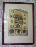 Pictura in acoarela,Goldenes Dachl, Istorice, Tempera, Realism