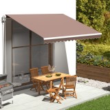 P&acirc;nză Copertină Rezervă vidaXL 4x3.5m Maro, Poliester UV, Impermeabilă - Fără Cadru