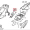 Carena laterala dreapta spate originala Peugeot Speedfight - Speedfight 2 - WRC - X-Race - X-Team 2T 50-100cc (albastru deschis)