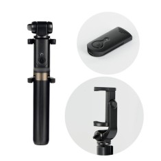 Selfie Stick Tripod Telescopic cu Telecomanda Bluetooth , Negru, Suport 3 in 1 pentru Telefon