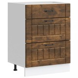 Dulap de baza de bucatarie &bdquo;Lucca&rdquo; din lemn de stejar afumat