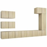 Cumpara ieftin Set dulapuri TV, 8 piese, stejar sonoma, lemn prelucrat