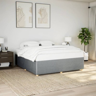 vidaXL Cadru de pat fără saltea, gri deschis, 180x200 cm, textil foto