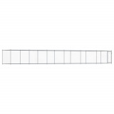Cusca pentru caini cu usa, gri, 12x2x1,5 m, otel galvanizat