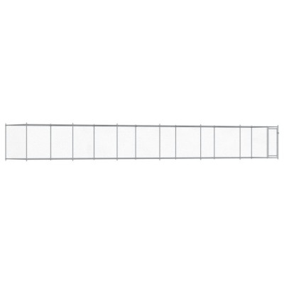Cusca pentru caini cu usa, gri, 12x2x1,5 m, otel galvanizat foto
