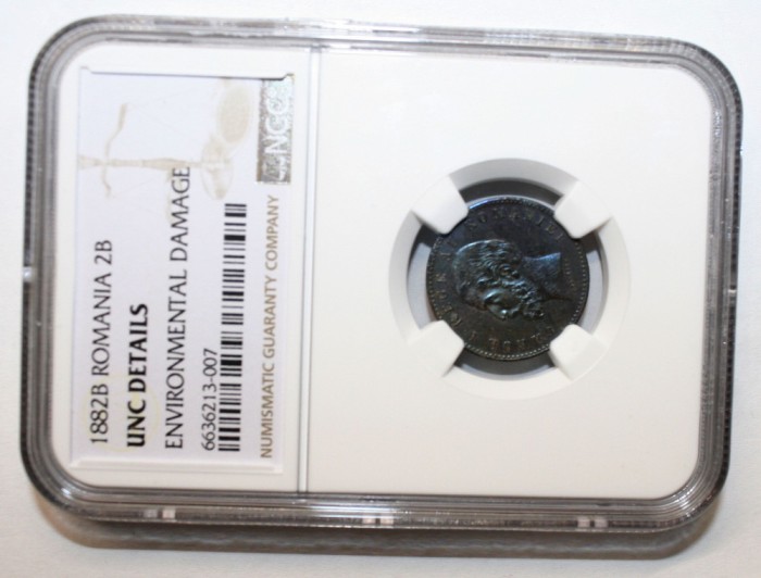 2 BANI 1882 . UNC DETAILS . LITERE INTRERUPTE .