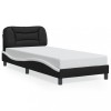 VidaXL Cadru de pat cu tăblie, negru și alb, 90x200 cm piele ecologică 3207979