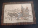 Cumpara ieftin Print Anton Pieck original ,cu ramă!, Scene gen, Grisaille, Altul