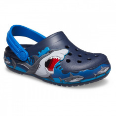 Saboți Crocs Fun Lab Shark Lights Clog Albastru - Navy