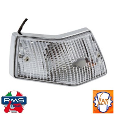 Semnalizare spate stanga cromata transparenta LML Star / Deluxe - Vespa P - Vespa PX 80 - PX 100 - PX 125 - PX 150 - PX 200 (Siem) foto
