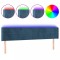 Tablie de pat cu LED, albastru inchis, 183x16x78/88 cm, catifea