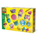 Kit creativ mulaj si pictura cu accesorii incluse - Figurine colorate, SES Creative