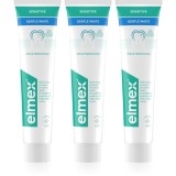 Elmex Sensitive Protection Gentle White pasta de dinti din ingrediente naturale pentru dinti mai albi 3x75 ml