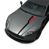 Sticker auto tuning capota hood stripes v3, 130x10 cm, negru si rosu, folie oracal autoadeziva, rezistenta uv