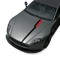 Sticker auto tuning capota hood stripes v3, 130x10 cm, negru si rosu, folie oracal autoadeziva, rezistenta uv