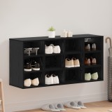 vidaXL Dulap pentru pantofi Stejar negru 103x30x51 cm Lemn compozit