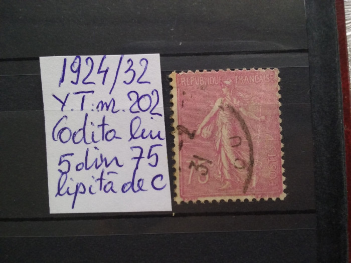 1924-1932-Franta-Semanatoarea-Y.T.202-Codita lui 5 lipita de c-EROARE-RAR