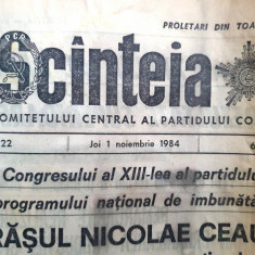 Ziarul Scanteia nr 13122, 1 Noiembrie 1984, 6 pagini