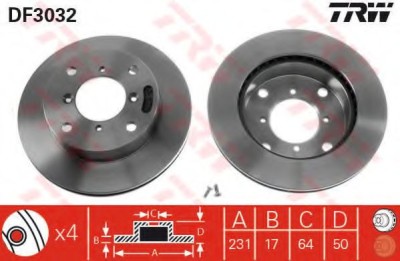 Disc frana SUZUKI SWIFT II Hatchback (EA, MA) (1989 - 2005) TRW DF3032 foto
