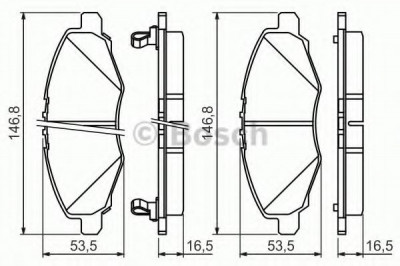 Set placute frana,frana disc TOYOTA HILUX III pick-up (KUN, TGN, LAN, GGN) (2004 - 2016) BOSCH 0 986 494 326 foto