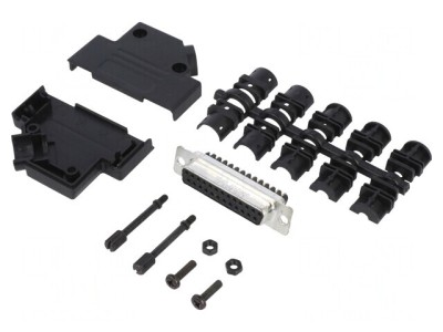 Conector D-Sub 25 Pin Mamă cu Șuruburi pe Cablu foto