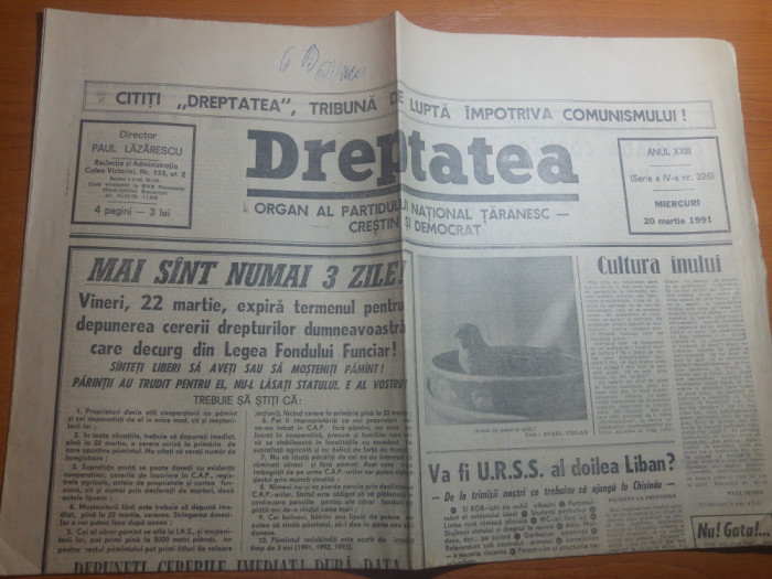 dreptatea 20 martie 1991-comemorarea lui nicolae titulescu