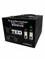 Transformator de tensiune de la 230-220V la 110-115V 8000VA/6400W cu carcasa TED Electric foto