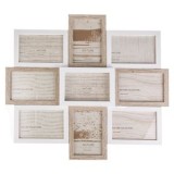 Rama foto decorativa din lemn, 9 poze, 51x46x3cm, Alb si Natur, CMCLASS